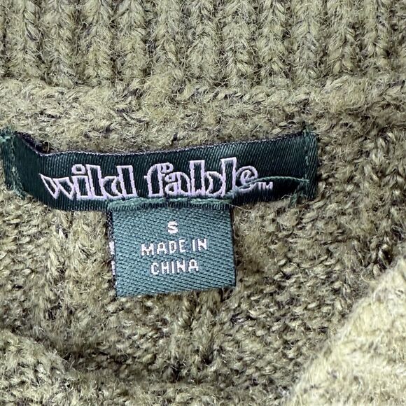 Wild Fable Ribbed Green Cropped Sweater Tank Top Blouse Small Boho Women’s - Picture 3 of 13